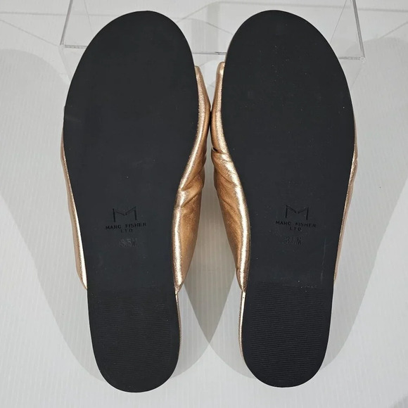 Marc Fisher LTD Olita Puffy Slide Sandal Women 8.5 Rose Gold Leather Slip On NEW - Picture 12 of 15